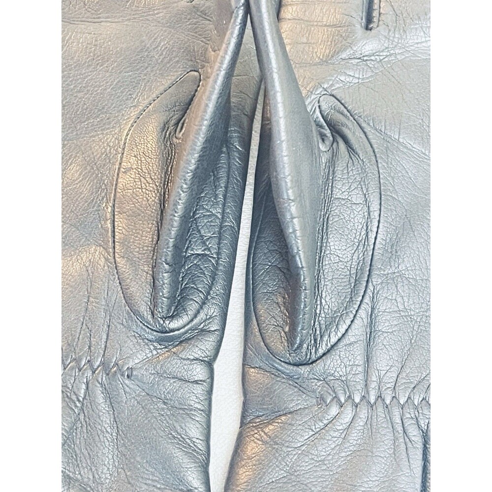 VTG Fownes Leather Gloves Women’s XL Thinsulate Fleece Lined Black Dark Gray - Picture 8 of 12